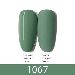 7ml HNUIXTop Coat UV Nail Polish Matte Color Gel Nail Polish Dissolvable Green Series Nail Paint Semi-Permanent Manicure Gel