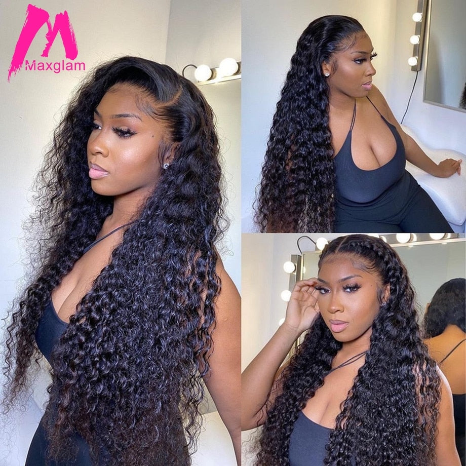 Curly Human Hair 40 Brazilian Wave Lace Front Wig For Women 13x4 Water Wave  Design, Deep Density, High Quality Hair From Stylishwig88, $19.3