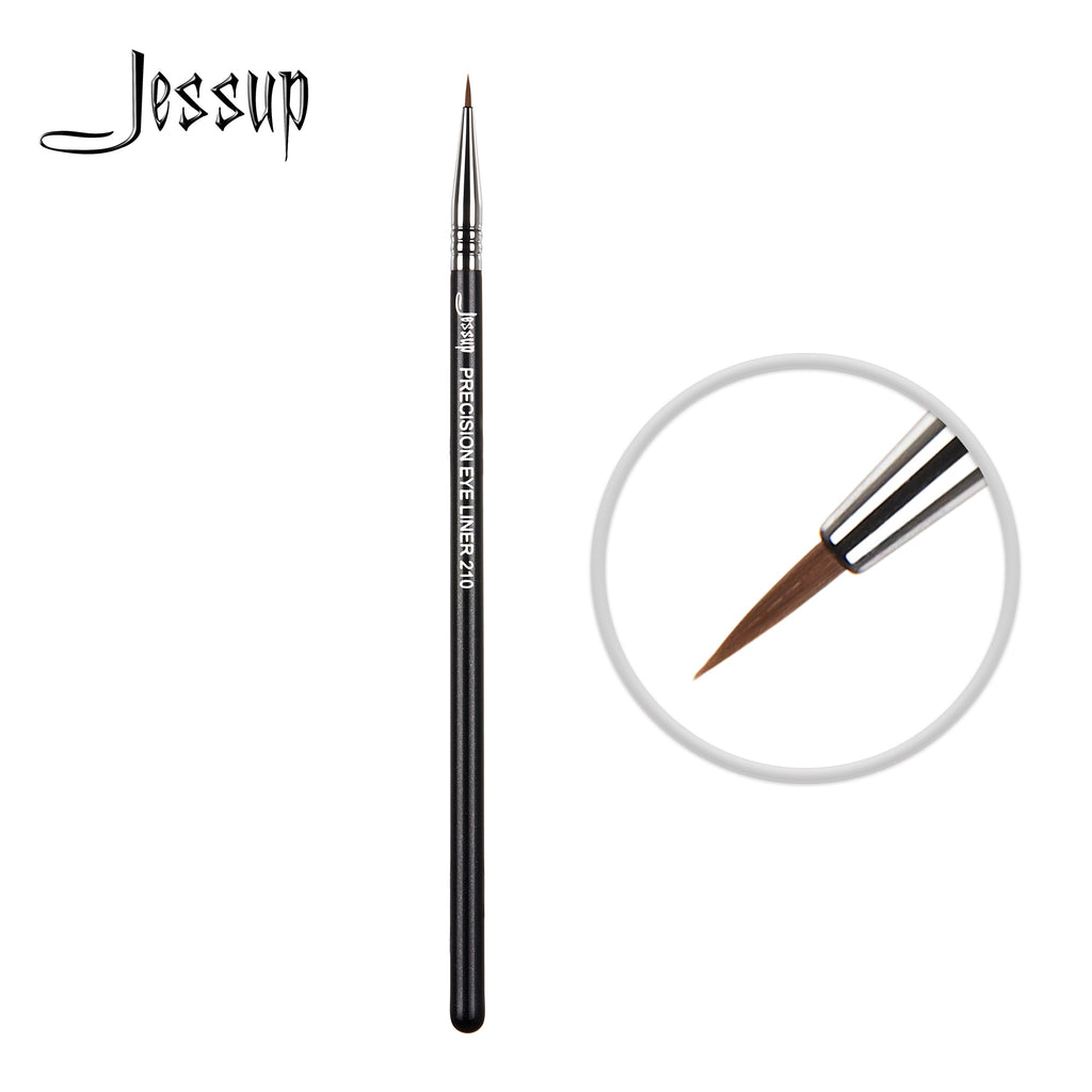 Jessup Eyeliner brush Black/Silver Precision makeup tools thin Professional Synthetic Hair Single Makeup brushes
