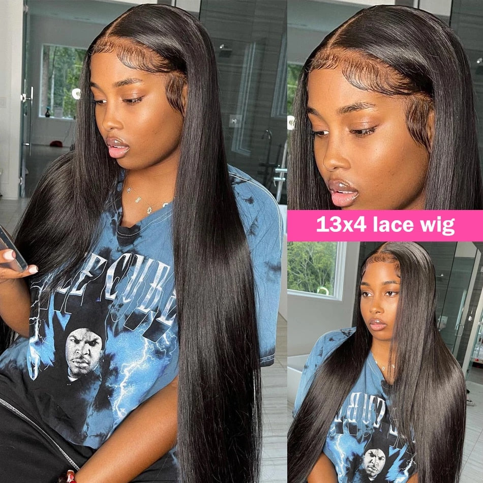 Straight Human Hair  HD Lace Frontal Wigs
