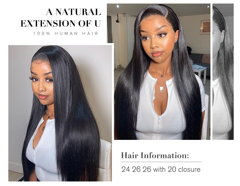Peruvian Straight Natural Color 100% Human Hair Bundles Extensions