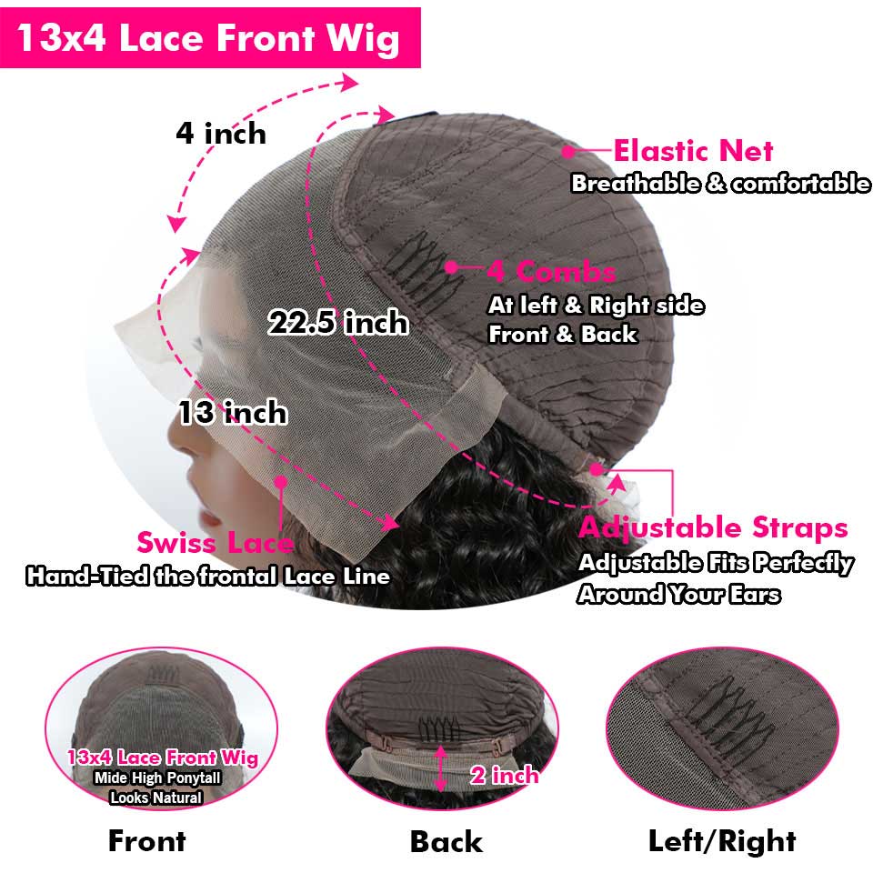 Body Wave13X4 Glueless Hd Transparent Human Hair Lace Frontal Wig