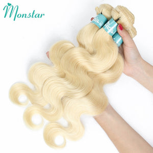 Brazilian Blonde Hair Extension Weave Bundles Body Wave 26 28 30 32 34 36 38 40 Inch