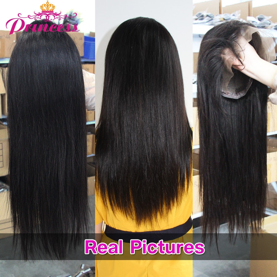 Brazilian Straight PrePlucked HD Transparent Lace Front Wigs