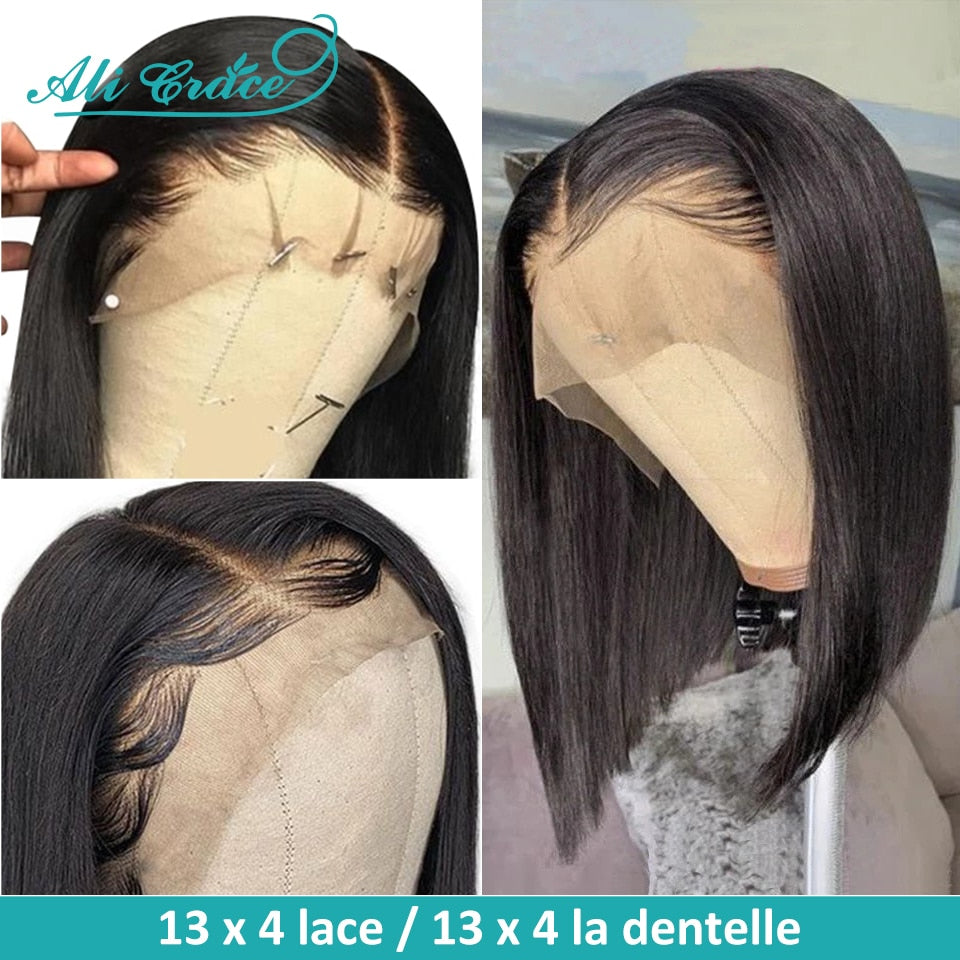 Brazilian Pre-Plucked Bob Wig Lace Front Human Hair Wigs