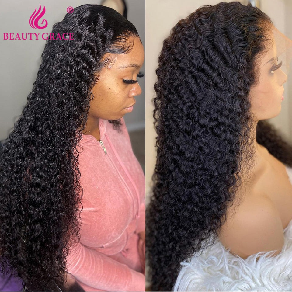 Kinky Curly Lace Frontal Human Hair Wigs