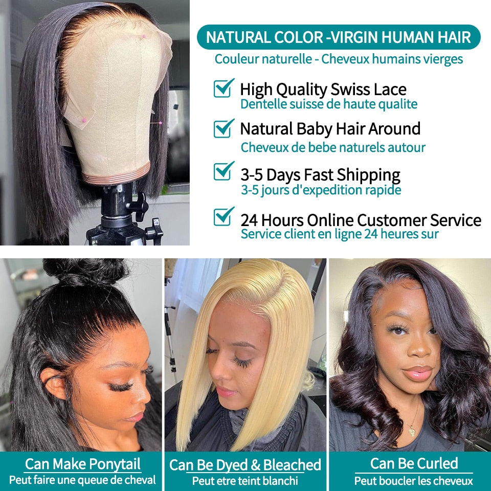Brazilian Pre Plucked Straight Human Hair Lace Front  Closure With Baby Hair