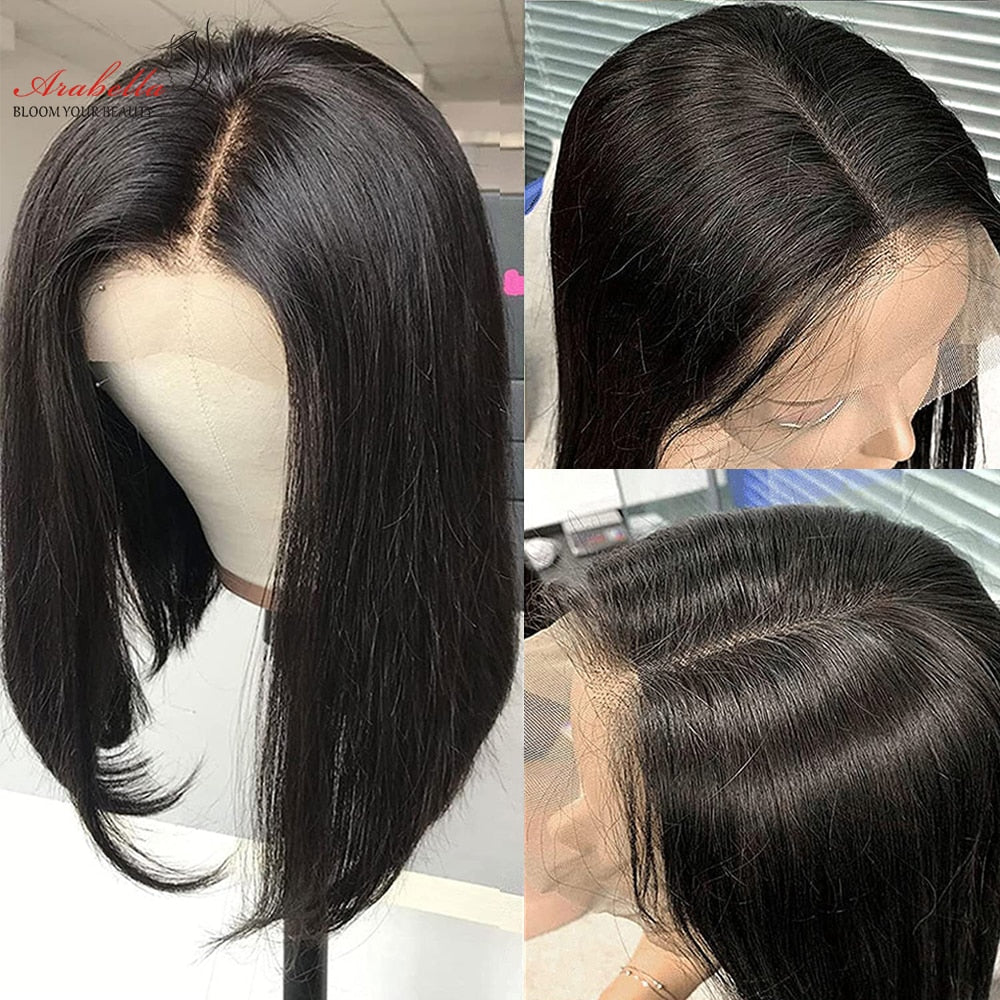 PrePlucked Transparent Lace Front Human Hair Wig