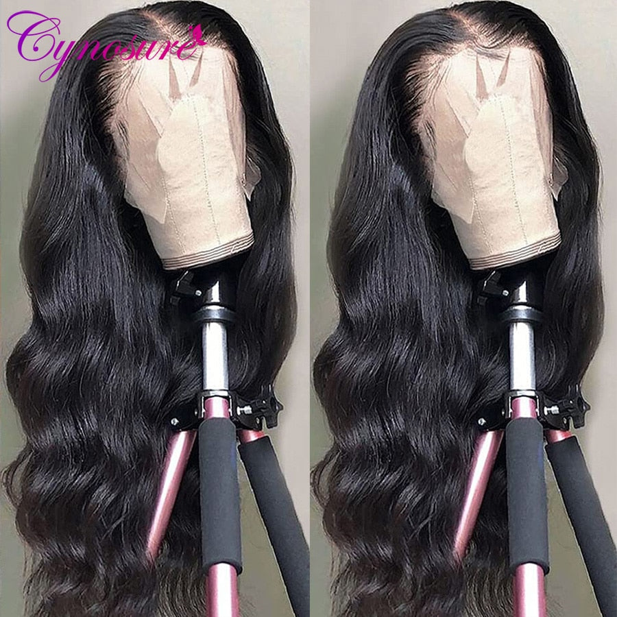 Brazilian HD Transparent Lace Front PrePlucked Human Hair Wigs