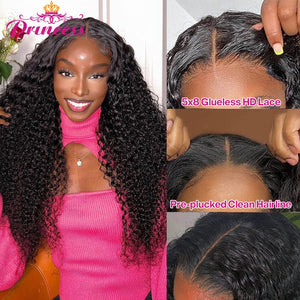 Brazilian Pre plucked Glueless Human Hair Ready to Wear Pre Cut Lace Curly Hair Wig