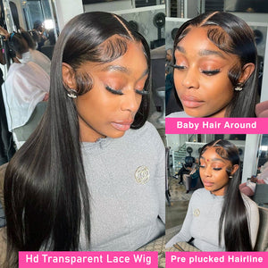 360 Full HD Pre Plucked Lace Frontal Straight Wig With Baby Hair