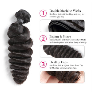 Peruvian Raw Human Hair Loose Weave Bundles 26 28 30 Inch