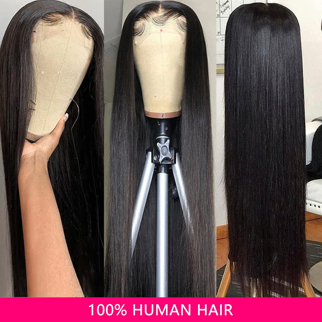 Peruvian Straight Transparent HD Lace Front Human Hair Wigs