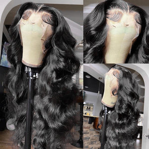 Brazilian Remy HD Transparent Body Wave Lace Front Human Hair Wigs