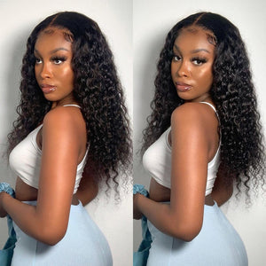 HD Transparent Wet & Wavy Deep Wave Lace Frontal Wig