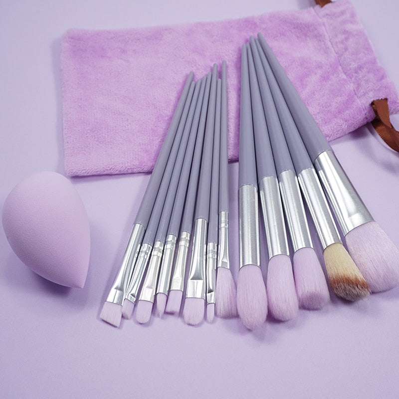 13Pcs Makeup Concealer Brush Blush Loose Powder Brush Eye Shadow Highlighter Foundation Brush Set