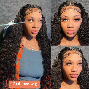 Pre Plucked Deep Wave HD Brazilian Curly Lace Front Human Hair Wigs