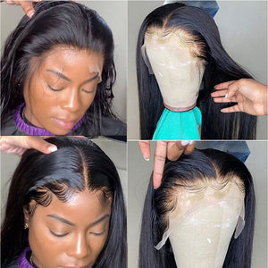 Bone Straight HD Transparent Lace Front Human Hair Wigs