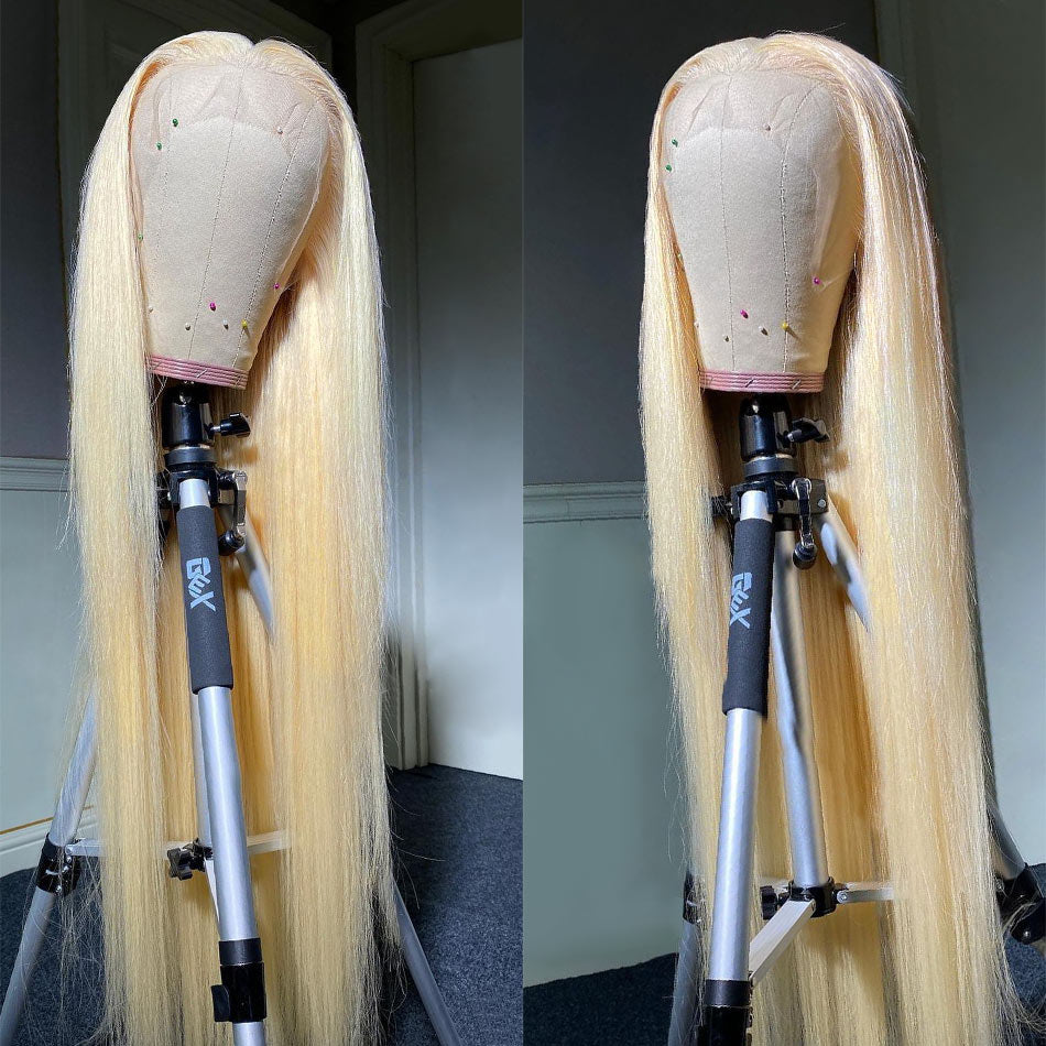 Blonde Pre plucked Straight Lace Frontal Wig