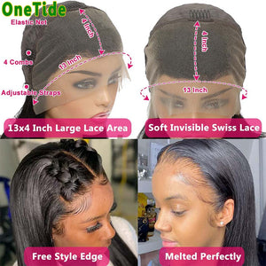 Straight Human Hair Transparent Lace Frontal Wig