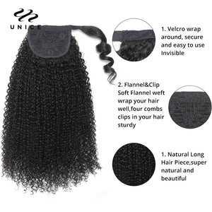 Body/Straight/Water Wave Clip in Ponytail Human Hair Extension