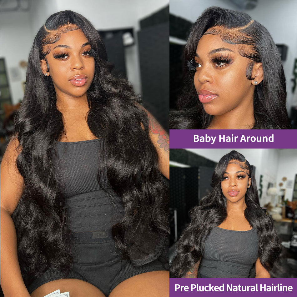 Pre Plucked HD Transparent Lace Front Human Hair Wigs