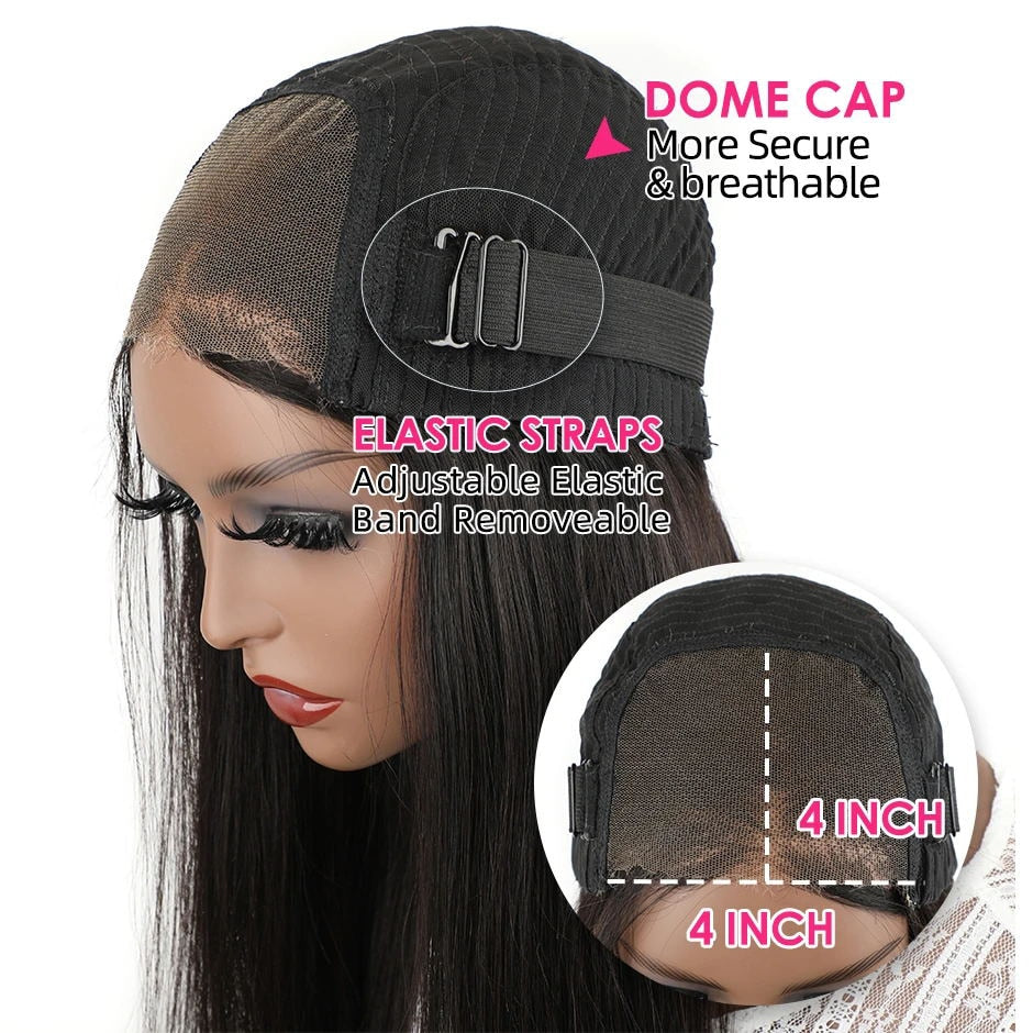 Glueless Wear And Go Straight Lace Closure Wigs With Pre Cut Hairline