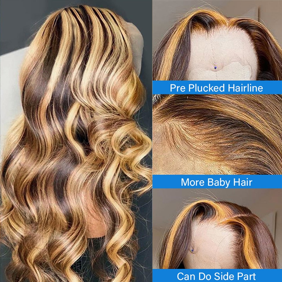 Brazilian Honey Blonde Body Wave Lace Front Wig