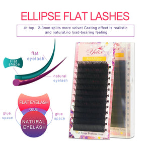 Ellipse Dark Black Soft Cashmere Flat Eyelashes Extension