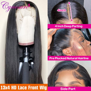 Brazilian HD Transparent Pre Plucked Lace Front Wigs