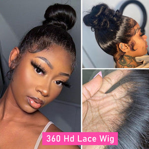 360 Full HD Pre Plucked Lace Frontal Straight Wig With Baby Hair