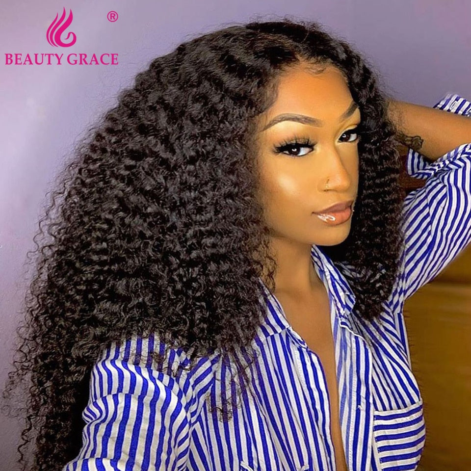 Kinky Curly Lace Frontal Human Hair Wigs