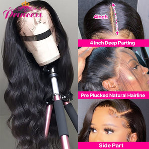 Brazilian Body Wave HD Transparent Lace Front Human Hair Wig With Baby Hair