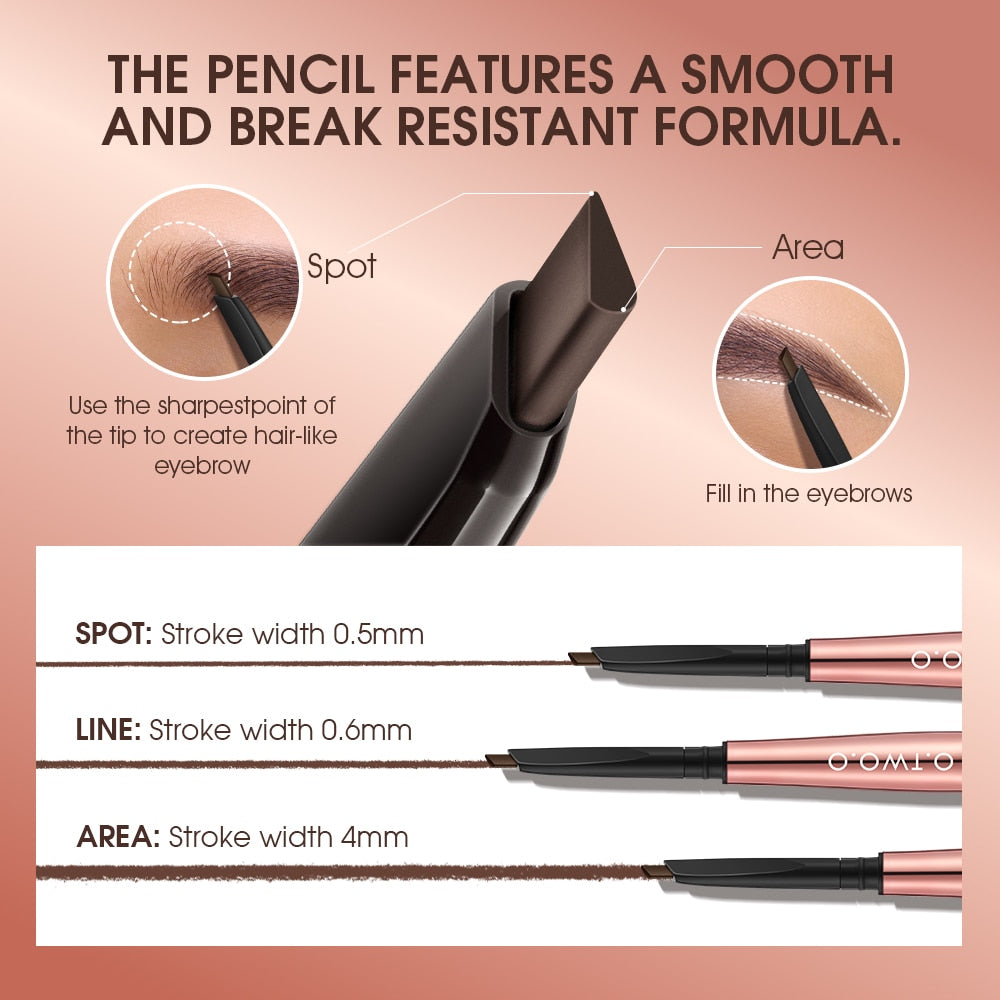 3 in 1Natural Waterproof Fine Precise Brow Definer Eyebrow Pencil