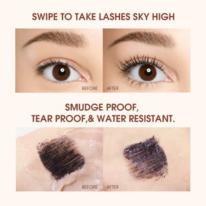 O.TWO.O  Black Mascara Lengthens Eyelashes Waterproof Long-lasting 4D Silk Fiber Mascara Lash Extension Cosmetics Makeup