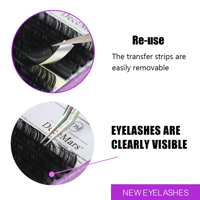 DeceMars Individual Eyelashes Extensions Supplies Synthetic Eyelash