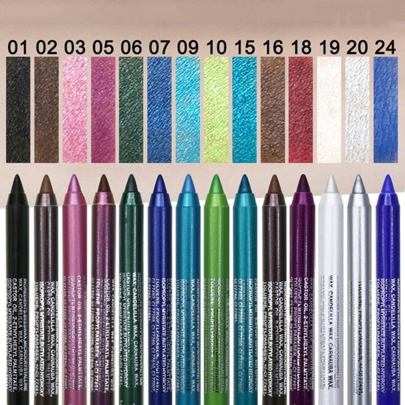 14 Colors Waterproof Long Lasting Eyeliner Pencil