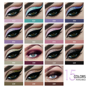 15 Colors Waterproof Liquid Glitter Shimmer Metallic Eyeshadow