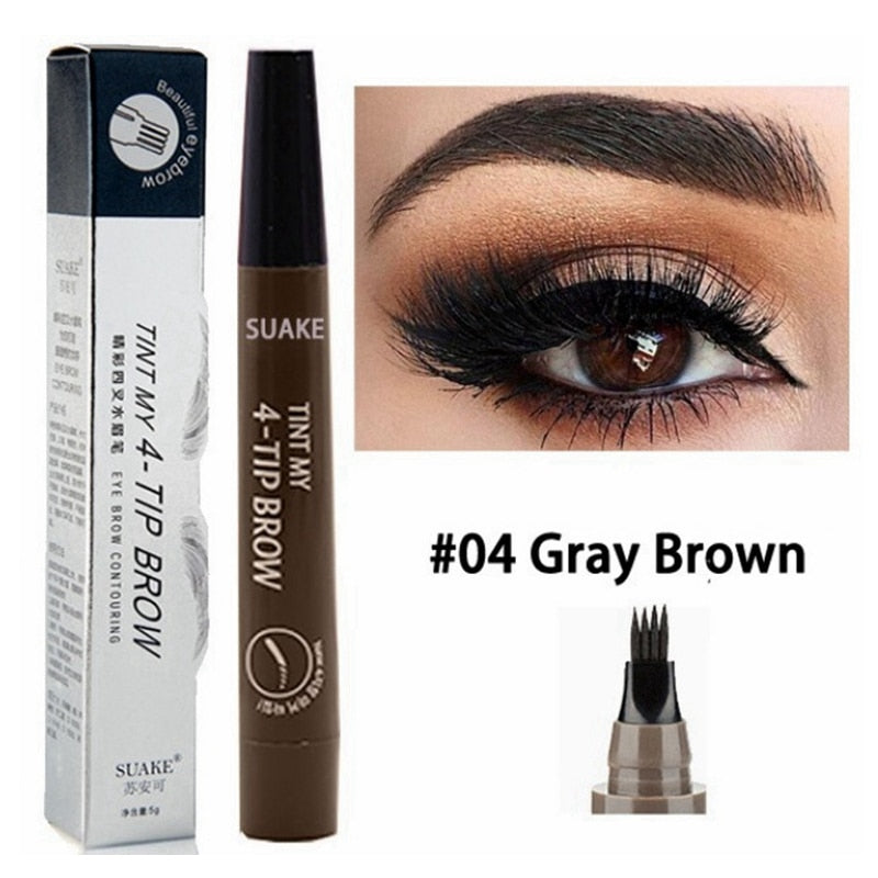 1 Pcs Makeup Eyebrow Pencil Liquid Makeup Pencil Waterproof  Brown Eyebrow Pencil with Fork Tip Durable Tattoo Pen