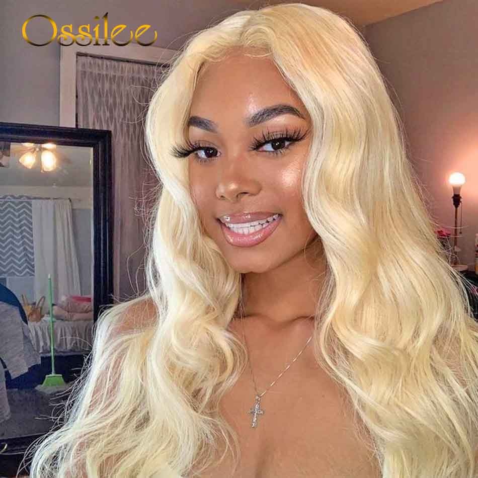 Brazilian Blonde Body Wave Transparent Lace Front Remy Wigs