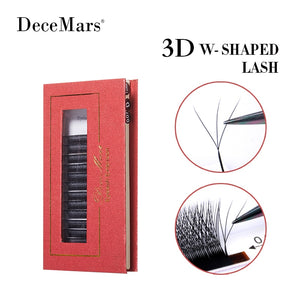 3D Individual W Shaped Eyelashes Extensions  C & D Curl