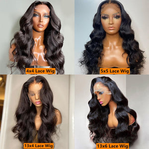 Human Hair Deep Body Wave Lace Closure Wigs