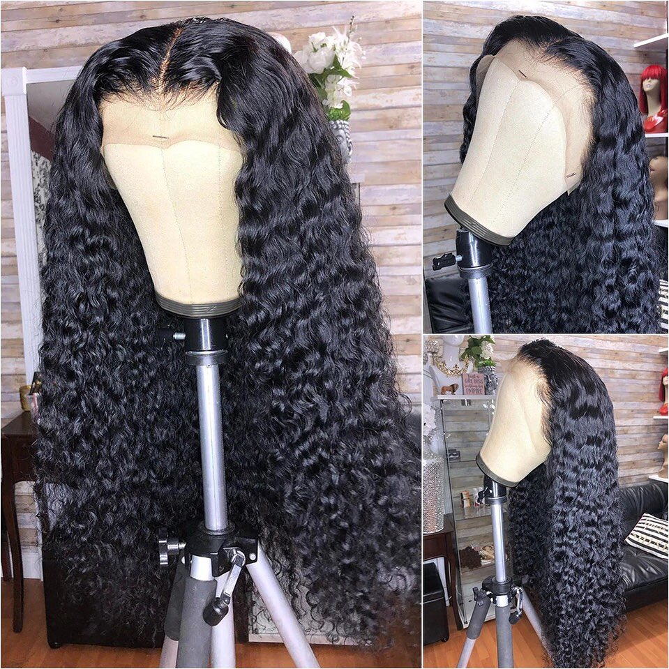 HD Transparent Deep Wave Lace Frontal Curly Human Hair Wig