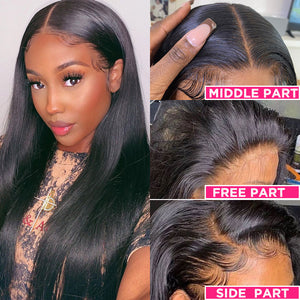 13X4 Hd Lace Frontal Wig 30 Inch Straight Lace Front Wig Brazilian Transparent Straight Lace Front Human Hair Wigs For Women