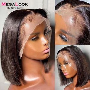 Straight PrePlucked Bob T Part Lace Front Wigs