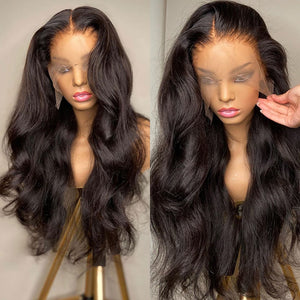Brazilian Glueless Pre Plucked Body Wave Transparent Lace Front Wig