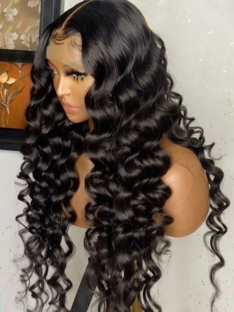 Brazilian Glueless Pre Plucked Loose Deep Wave Lace Front Human Hair Wigs