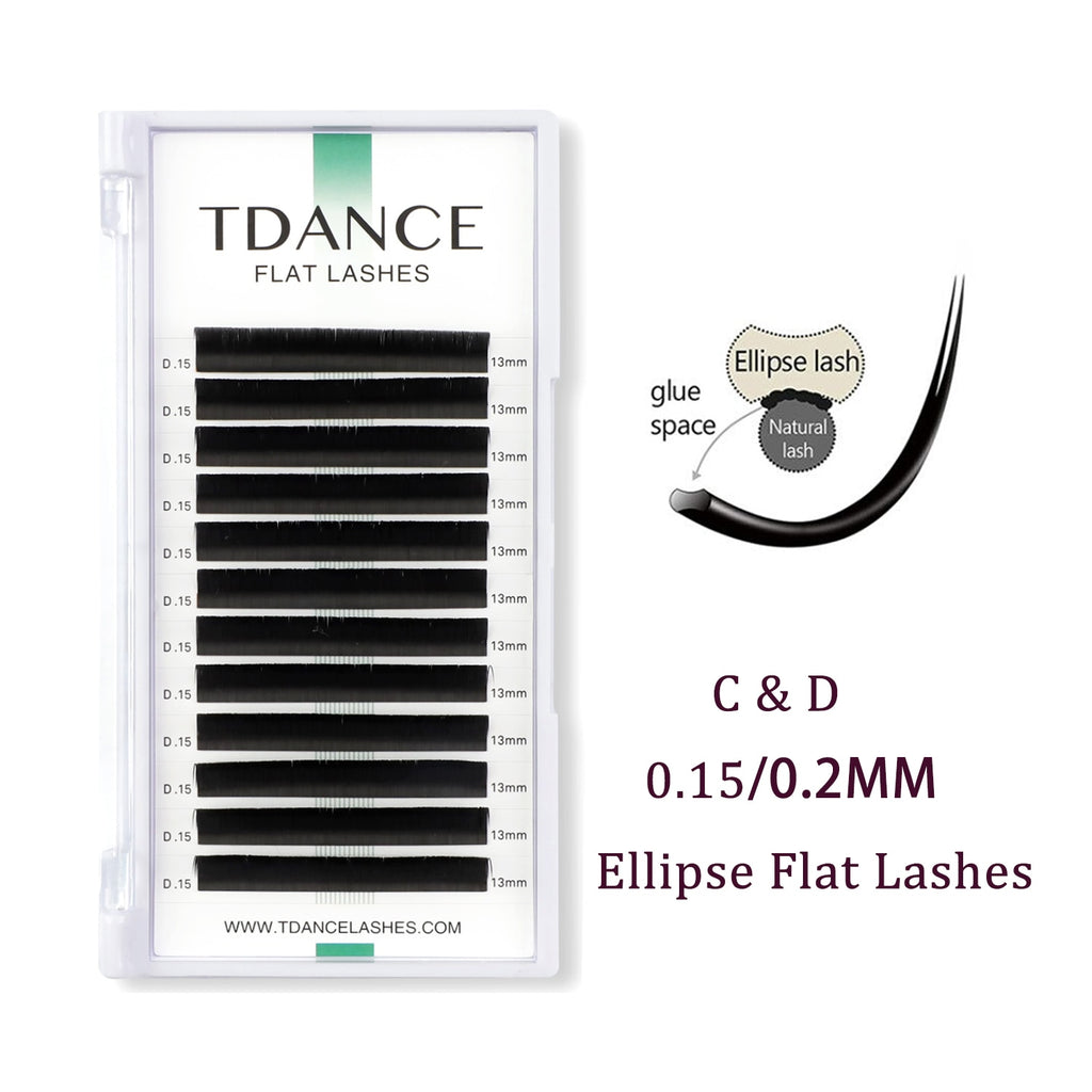 TDANCE Ellipse Flat Eyelash Extension Lashes New Matte Faux Mink False Eyelashes Supplies Individual Split Tips