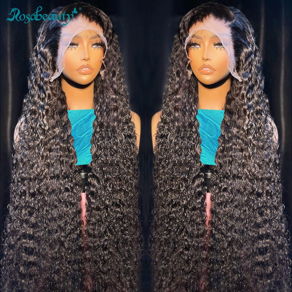 Brazilian Transparent Glueless Deep Wave Lace Front Human Hair Wig