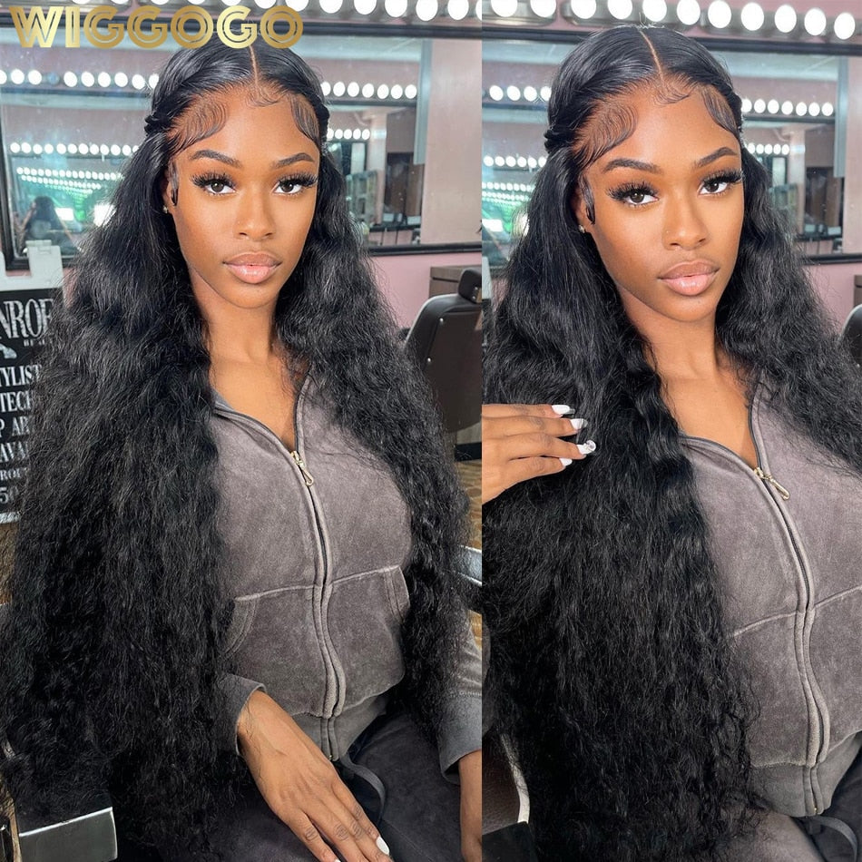 Curly HD Lace Front Deep Water Human Hair Wigs